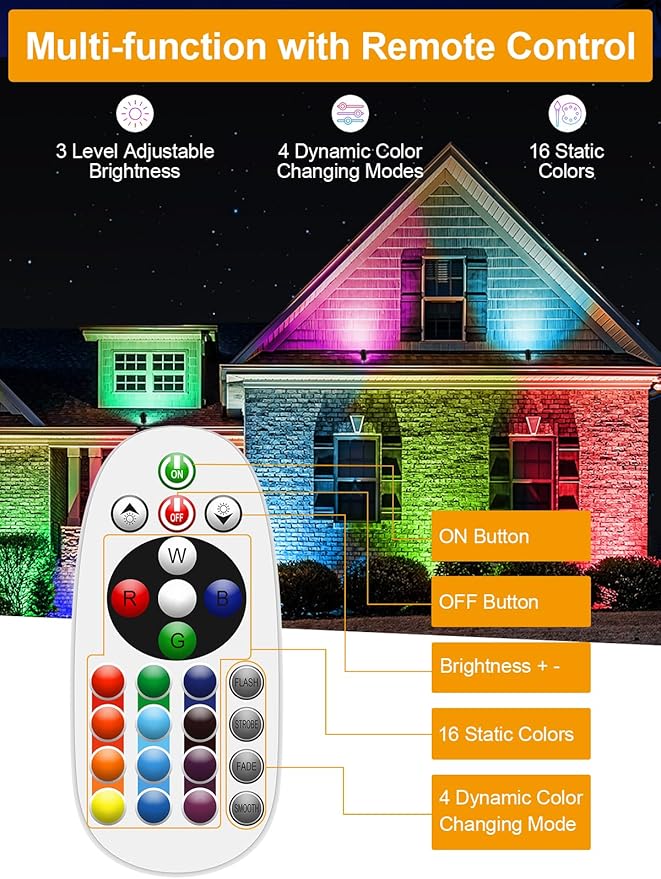 ZUCKEO 12W RGB Low Voltage Landscape Lights, LED Color Changing Landscape Lighting, IP66 Waterproof Outdoor Spotlight, 12V 24V Christmas Decorative Light for Yard Garden Path(12Pack)