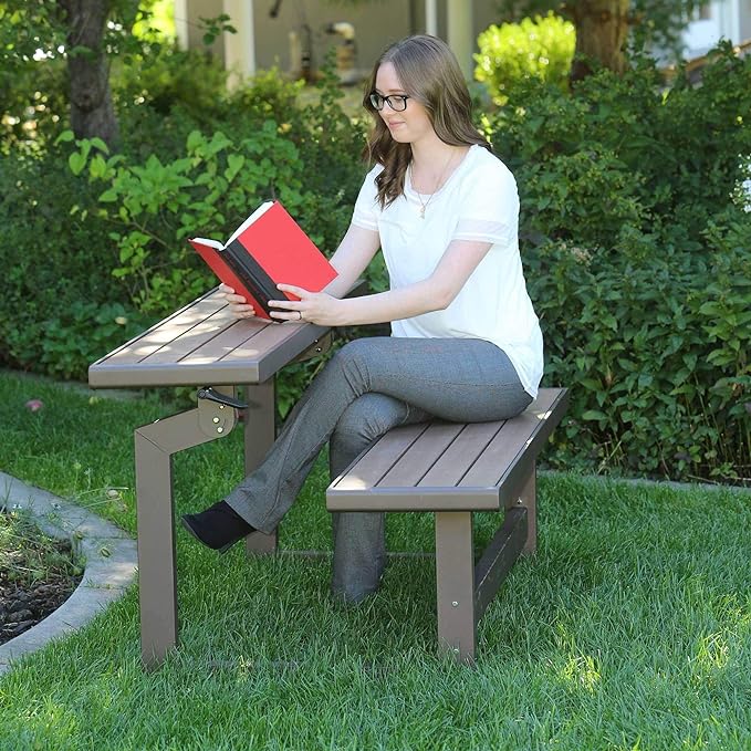 LIFETIME 60054 Convertible Bench / Table, Faux Wood Construction