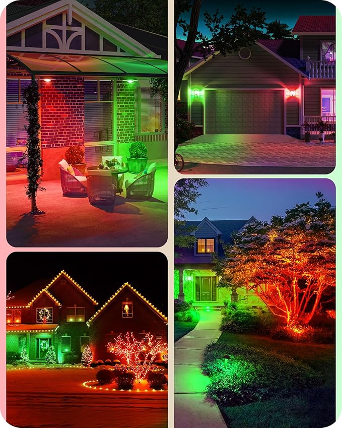 EDISHINE St.Patrick's Day/Easter Decorations PAR38 Red & Green LED Flood Light Bulbs Outdoor, Dimmable LED Light Bulb, 18W(120W Equivalent), Outdoor Weatherproof Light Bulb, E26 Base, 2 Pack