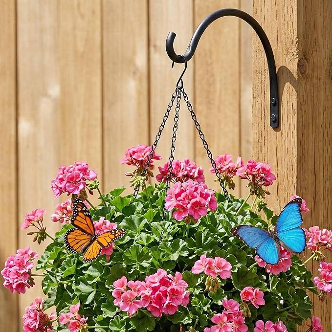 Qiang Ni Hanging Plant Bracket Hooks: 5.5 Inch Wall Plant Hook Planters and Decor - 2 Piece Rust-Resistant and Secure Brackets Maximize Your Outdoor Living Space