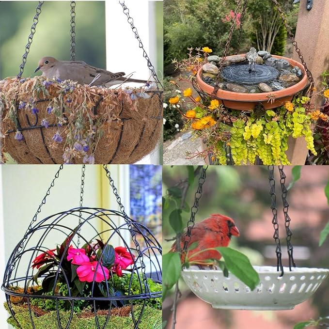Chain for Hanging Plants, Adjustable Hanging Chain with Hooks, 21 Inch, Black – 10 Pack Heavy Duty for Hanging Bird Feeders,Grow Lights, Potted Plants, Neon Sign, Christmas Wrea