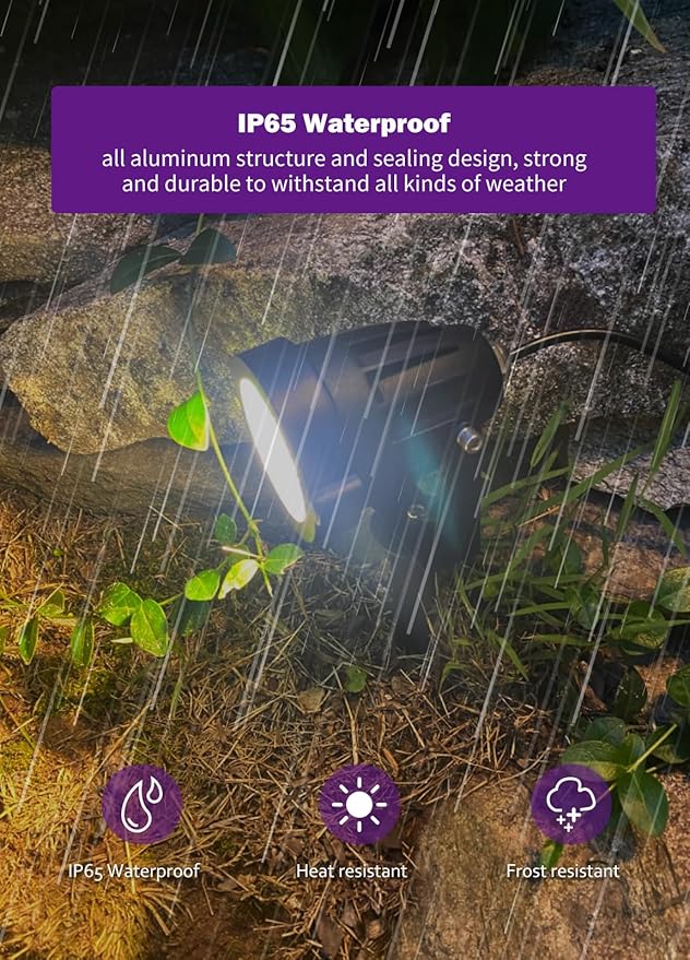 Elenora Christmas Spotlights Outdoor, All-in-ONE RGBW Halloween Spot Lights with Remote, 6W 24V Plug-in Color Changing Low Voltage Landscape Lighting Kit with IP65 Waterproof for Yard Garden, 4 Pack