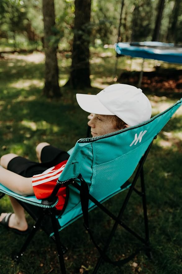 Kijaro Dual Lock Portable Camping Chair - Versatile Folding Sports and Outdoor Chair for Lawn - Locks Position - Ionian Turquoise