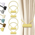 Hion Magnetic Curtain Tiebacks Golden 4 Pack, Curtain Tiebacks Buckles Holdbacks Holders Hooks Clip for Home Bedroom Office Decorative Thick or Thin Curtain