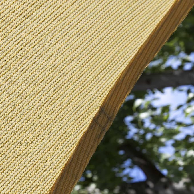 Amgo Custom Size 19' x 23' x 29.8' Sand Beige Right Triangle Sun Shade Sail Order to Make Canopy Awning UPF50+ AGSLT, 95% UV Blockage, Water & Air Permeable, 200GSM Commercial Standard (We Customize)