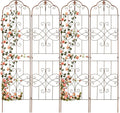 hogardeck 4 Packs 84 * 19 inch Metal Garden Trellis for Climbing Plants Outdoor,Heavy Duty,Coating Rustproof Trellis for Rose, Vegetable, Flowers, Expandable,Perfect for Training Climbing Plants