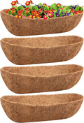 Legigo 4 Pack 24 Inch Natural Trough Coco Liner for Planters- Window Box Liners Coconut Basket Liners, Planter Box Coconut Liner for Window Flower Box Pots, Fence Trough Planter, Wall Planter Basket