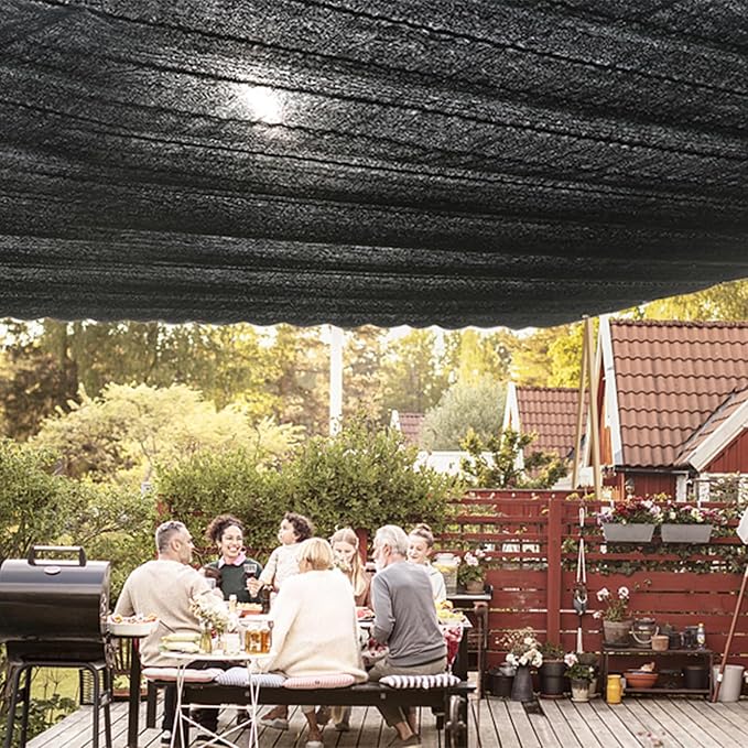 Shade Cloth for Plants Greenhouse, 80-90% Sunblock Shade Sails for Outdoor Garden Pergola Patio Lawn, Easier to Hang Sun Protection Neting Covers for Kennel Chicken Coop, 8x12 FT