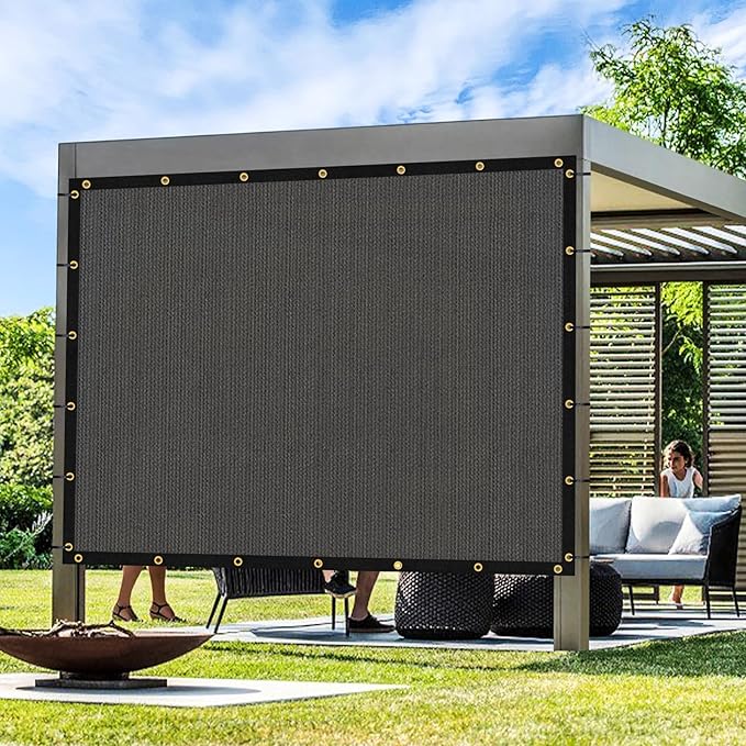 Artpuch Outdoor Pergola Shade Cover 4x4 FT Sun Shade Cloth with Grommets Dark Grey 90% UV Protection Canopy Patio Privacy Screen (Customized Available)