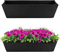Adnee 2 Pcs 24 Inch Fabric Plant Window Box Liners-Rectangular Non-Woven Planter Basket Liner-Black Felt Flower Hanging Basket for Outdoor Garden Wall Hanging Planter Flower Vegetables