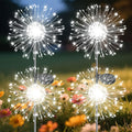Garden Outdoor Lights, 4 Pack 120 LED Solar Garden Lights Fairy Lights Outdoor Waterproof Decorative Solar Firework Lights for Yard Patio Pathway Flowerbed Party Wedding Decor, White