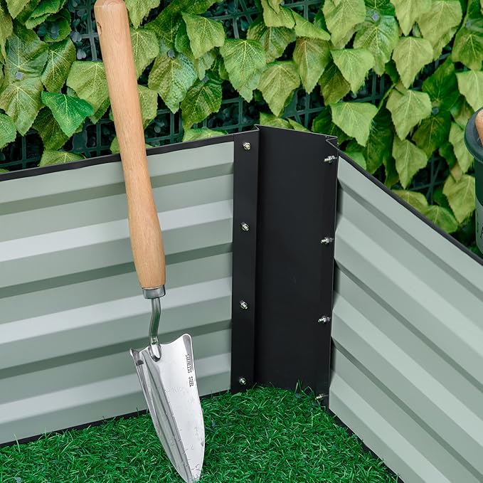 Outsunny Galvanized Raised Garden Bed, 8' x 3' x 1' Metal Planter Box, for Growing Vegetables, Flowers, Herbs, Succulents, Gray