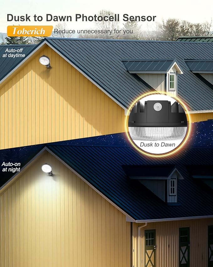 LED Barn Light, 150W 20000LM Yard Area Lights Dusk to Dawn Outdoor Lighting with Upgraded Photocell 6500K Adjustable Angle Daylight IP66 Waterproof Street Lights for Security/Farmhouse/Garage