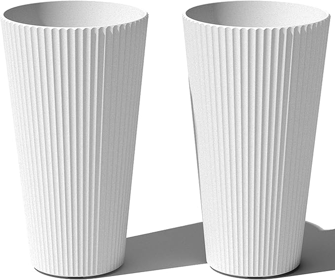Veradek Demi Series Tall Planter for Porch, Patio, Backyard | Durable Plastic-Stone Composite Material | Modern Décor for Tall Plants, Grasses