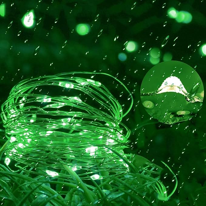 Joomer Green Solar Fairy Lights, 2-Pack Total 80FT 240LED Solar String Lights Outdoor Waterproof 8 Lighting Modes for Fence Party Garden Patio Yard Home Holiday Tree St. Patrick's Day Decoration