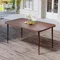 JEAREY Patio Dining Table, Outdoor Dining Table All-Weather for Garden, Backyard, Lawn, Coffee