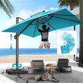 HOTEEL10x10ft Patio Umbrella Cantilever Umbrellas - Upgrade and Intensify - 360 Rotation and 5 Angles Adjustment - Aluminum Offset Pool Umbrella Outdoor Umbrellas for Patio Garden Pool