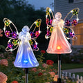 Angel Solar Lights for Cemetery Memorial Gift Grave Decorations Solar Angel Stake Lights Outdoor Waterproof Garden Decor Yard Lawn Ornaments, Angel Gifts for Women 2 Pack