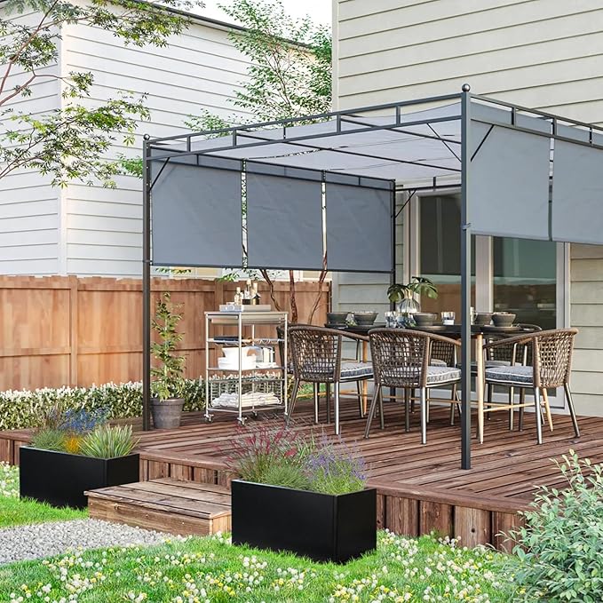 Galvanized Steel Metal Planter 25" L x 11" W x 13" H Rectangular Indoor Black Planter Box Large Outdoor Planters Steel Commercial Residential for Patio, Garden