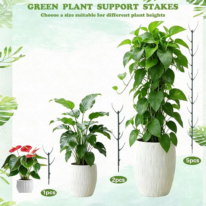 Stackable Monstera Moss Pole - 5 PCS Coir Plant Support Stakes for Indoor Plants, Bendable Totem Pole for Climbing Vines, Money Plant | Durable Indoor Plant Stakes (5 Pack)