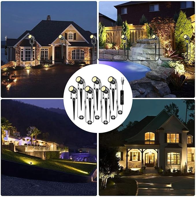 2 Pack Extension Lights Each with 3M/9.84ft Cables for Warm White Landscape Lights, No Plug/Adapter