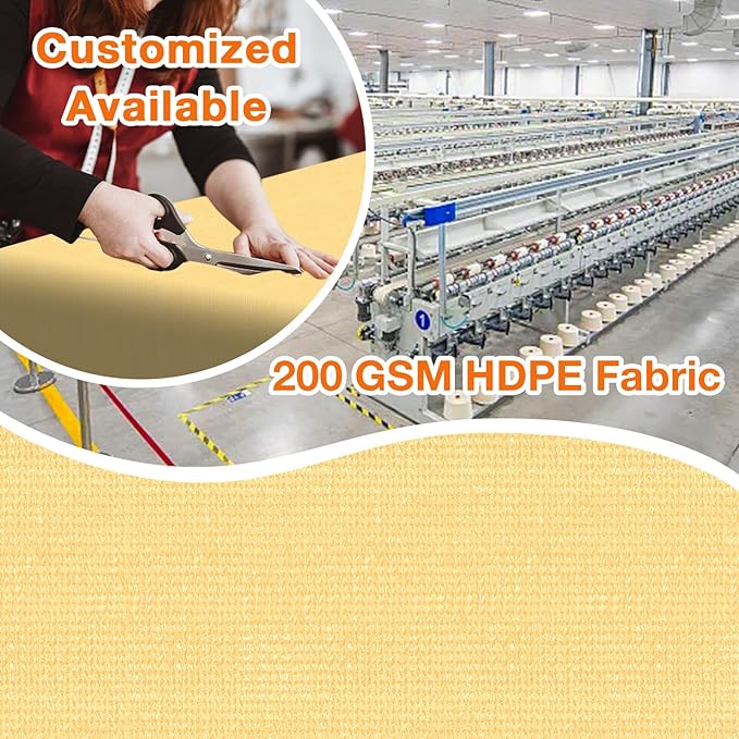Artpuch Outdoor Pergola Shade Cover 20x20 FT Sun Shade Cloth with Grommets Sand 90% UV Protection Canopy Patio Privacy Screen (Customized Available)