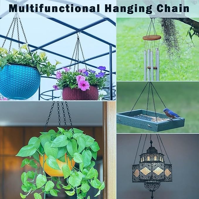 3 Pack, 20 Inch Hanging Baskets Chain, Hanging Chains with Hooks Flower Pot Chain Replacement Plant Hangers for Planters, Bird Feeders and Lanterns (Hook, 3)