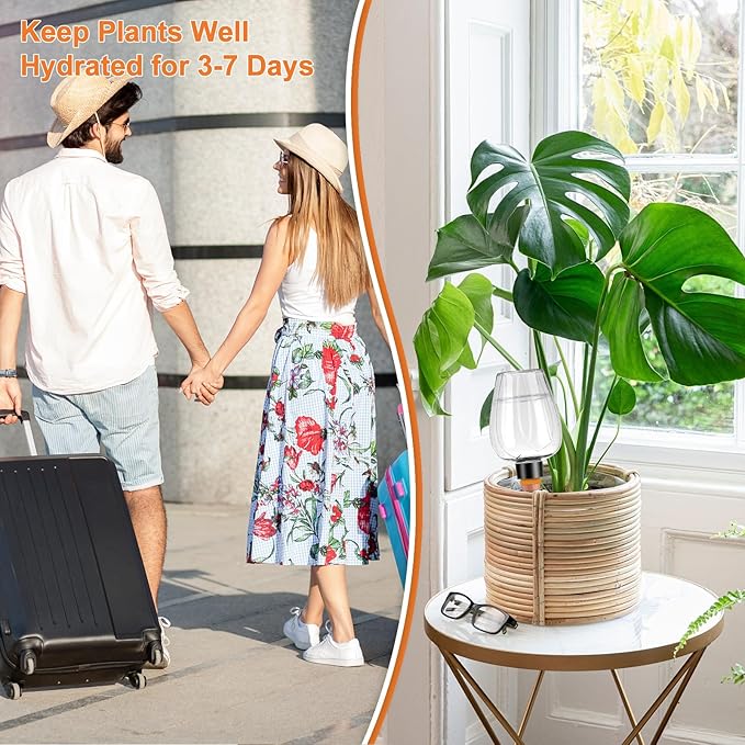 4 Pcs Plant Watering Globes Self Watering Planter Insert Plants Top Fill Water Device Plastic Water Bulbs Slow Release Terracotta for Plants, Clear
