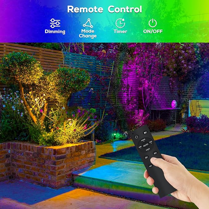ZYAN 8 Pack Smart Landscape Lights, Color Changing Landscape Spotlights, App Control & Remote Control, Compatible with Alexa