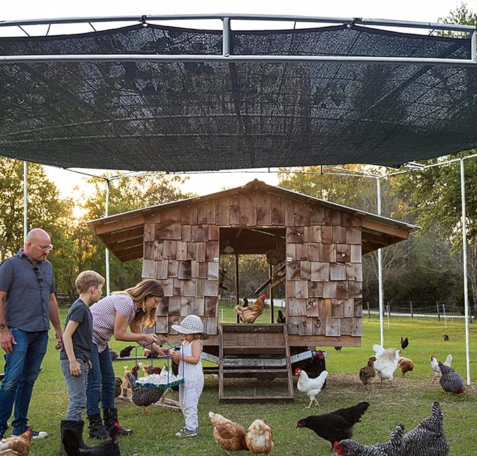8 x 16 FT Shade Cloth 90% Sunblock Net for Garden Patio Plants Greenhouse Outdoor Pergola Lawn Sun Shade Cloths for Kennel Chicken Coop Easier to Hang Neting Cover