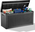 ROJIK Outdoor Storage Housing Deck Box,Waterproof Patio Furniture, Garden Tools, Cushions, Pool Accessories Storage Bench with Lockable Lid and Side Handles (Black,60 Gallon)