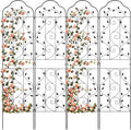 hogardeck 4 Packs 84 * 19 inch Metal Garden Trellis for Climbing Plants Outdoor,Heavy Duty,Black Coating Rustproof Trellis for Rose, Vegetable, Flowers, Expandable,Perfect for Training Climbing Plants