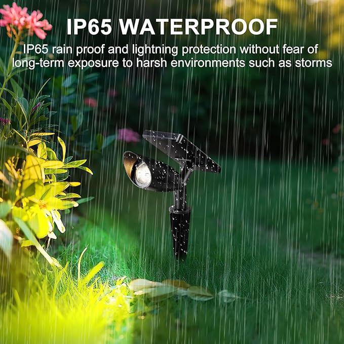 Boajuna Solar Spot Light Outdoor, Solar Landscape Spotlight Waterproof Security Wall Lamp Lights for Patio Yard Lawn Driveway Trees Flags Christmas Decor