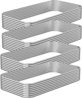 4 Pack Raised Beds for Gardening, Corrugated Galvanized Steel Raised Garden Bed, Outdoor Metal Above Ground Garden Bed for Vegetables and Flowers-4x2FT