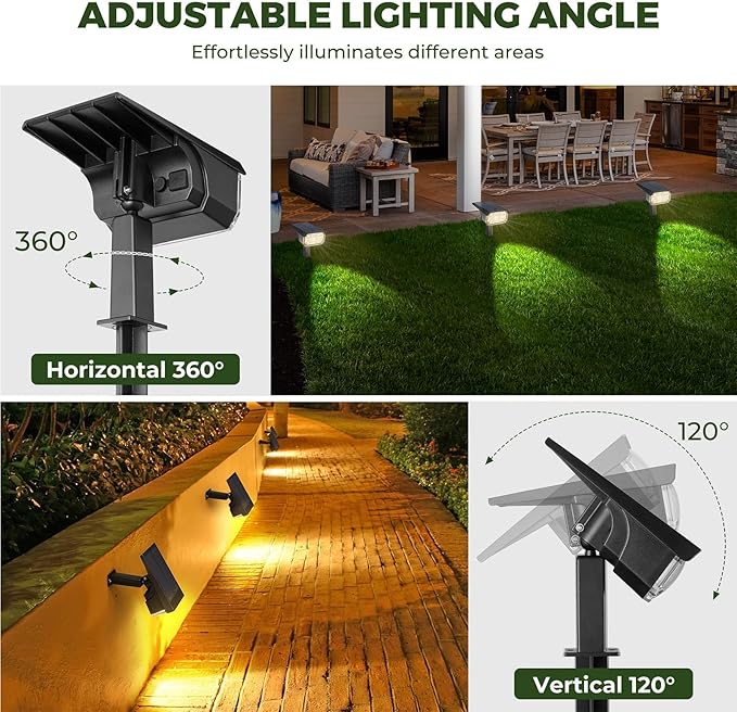 Kingsyard Solar Color Changing Lights 8 Colors, USB & Solar Powered Lights Outdoor Waterproof IP68, Multicolor RGB Outdoor for Garden Yard Landscape Decor, 2 Pack