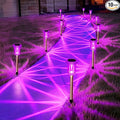Halloween Solar Lights Outdoor 15 Pack Solar Pathway Lights Outdoor Halloween Decorations Waterproof Yard Lighting for Driveway Garden Walkway Path Landscape Lawn (Purple)