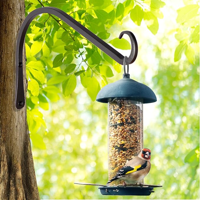 11 inch Plant Hanger, Sturdy Hanging Plant Bracket Outdoor, Hanging Plant Wall Hook Heavy Duty, for Hanging Bird Feeders, Planters, Lanterns, Wind Chimes, Indoor/Outdoor Use, Black, Set of 2
