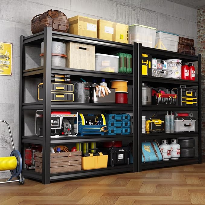 Garage Shelving-2050 lbs 5 Tier Storage Shelves,Adjustable Heavy Duty Metal Shelving Unit and Storage Large Rack,Utility Steel Shelf for Warehouse Industrial Pantry Basement Organizers 71"x46"x20"