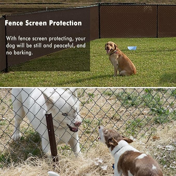 UPGRADE Privacy Fence Screen 5'x65' Brown Outdoor 90% Visibility Blockage 170 GSM Mesh Shade Cover Panels for Backyard,Balcony,Home Decoration with Zip Ties,Customized Avaliable