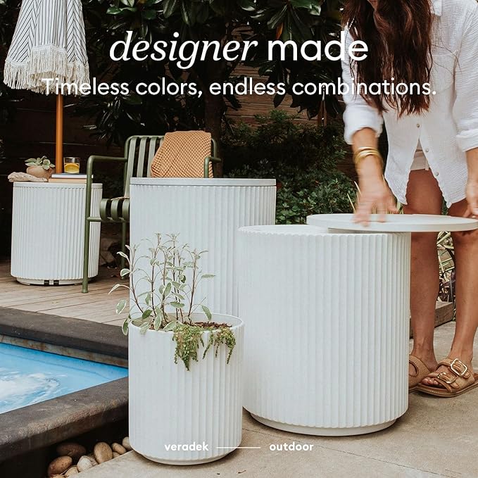 Veradek Outdoor Cooler Side Table - 2 in 1 - Designed for use as Outdoor Side Table, Patio Decor and Ice Chest
