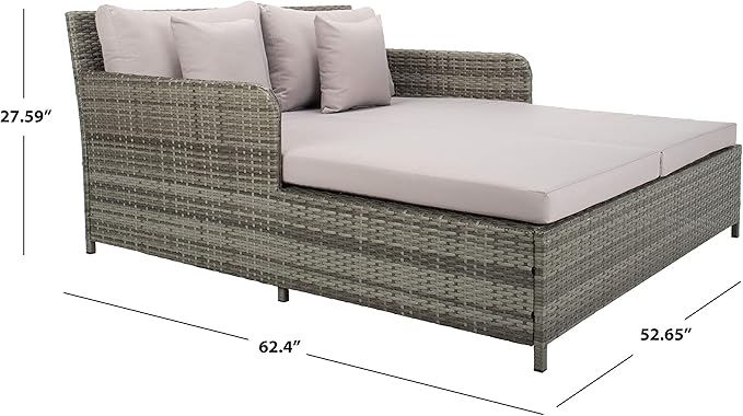 Safavieh PAT7500B Outdoor Collection Cadeo Grey Cushion Daybed