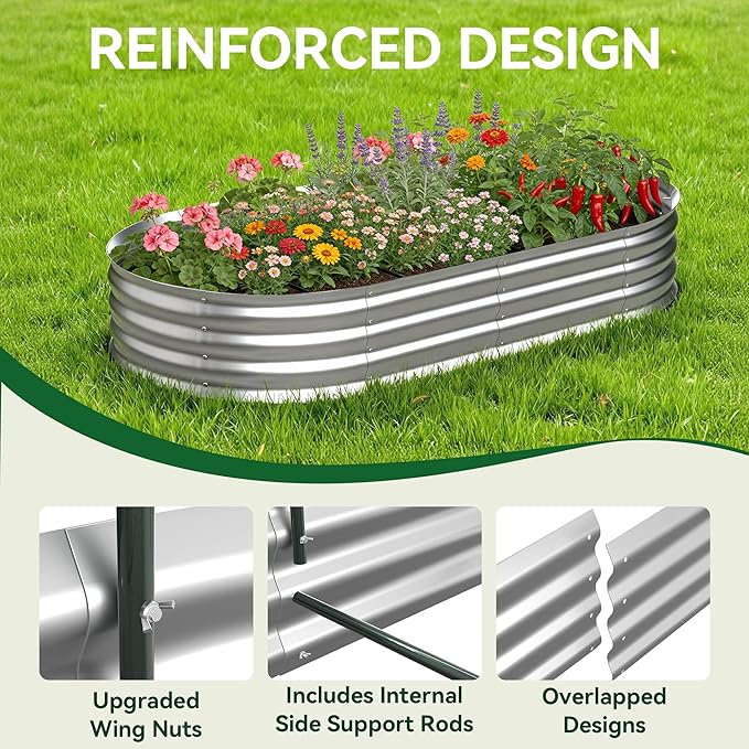 Raised Garden Bed with Sprinkler Timer and Self-Watering System, 6x3x1 ft Elevated Planter Boxes Outdoor with Mesh Cover, Galvanized Raised Beds for,Vegetables,Flowers, Backyard, Patio