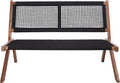 SAFAVIEH Outdoor Collection Kobina Natural Acacia Wood/Black Rope Foldable Bench
