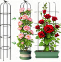 6.2ft Garden Obelisk Trellis for Climbing Plants Rustproof Metal Pipe with Heavy Duty Plastic Coated Garden Outdoor Indoor Potted Plant Support for Clematis Vine Jasmine Support