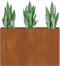 Cor Ten Steel Planters – 32x12x24H Inch Rectangular Planter Box | Weather-Resistant Design for Garden, Patio, or Porch (Rustic)