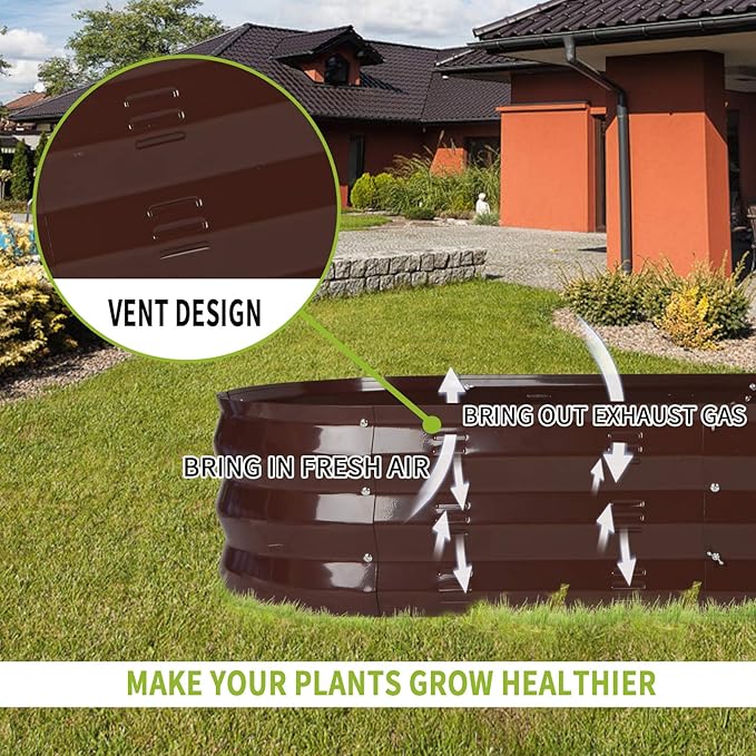 GADI 67-Inch Raised Garden Bed, Metal Planter Box for Vegetables and Flowers, Large Outdoor Gardening Kit, Easy DIY Assembly, Weather-Resistant & Rust-Proof