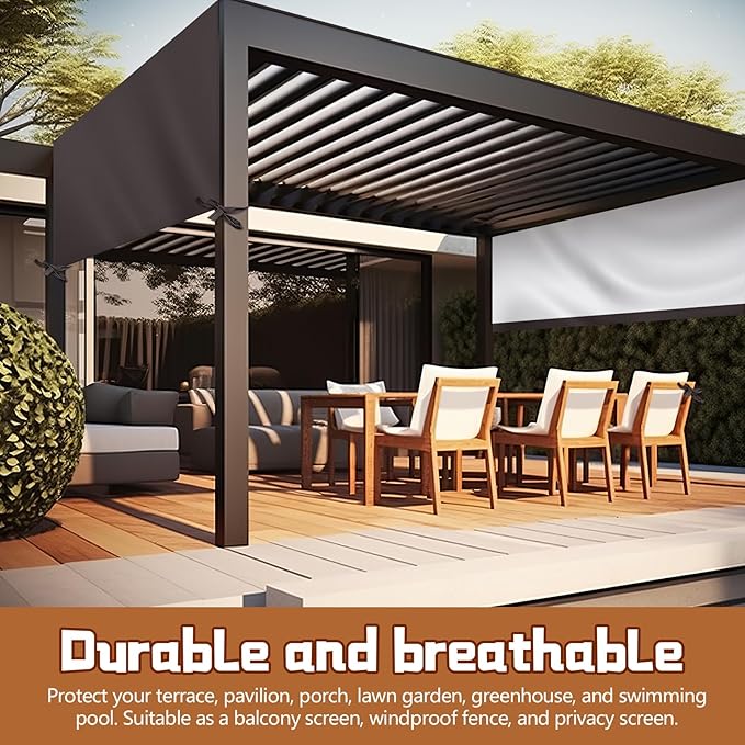 Universal Pergola Replacement Canopy Outdoor Canopy Shade Cover Waterproof Shade Top Cover for Outdoor Patio Porch Backyard(10 x 10 ft,Coffee)