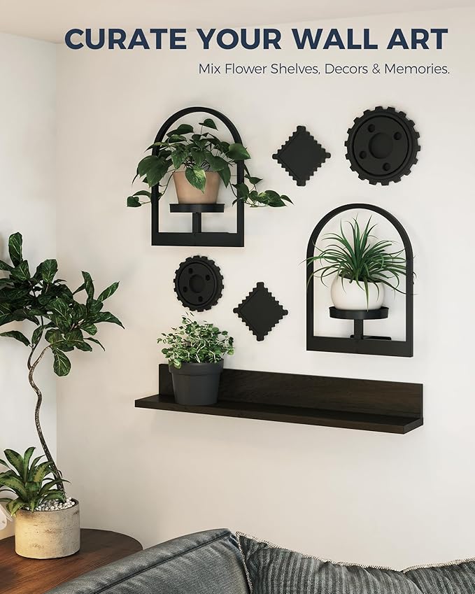 Bamworld Plant Stand Indoor, Plant Hanger Wall Planters for Indoor Plants Window Plant Shelves Plant Holder Wall Decor, Room Decor, Round (Patent Design)