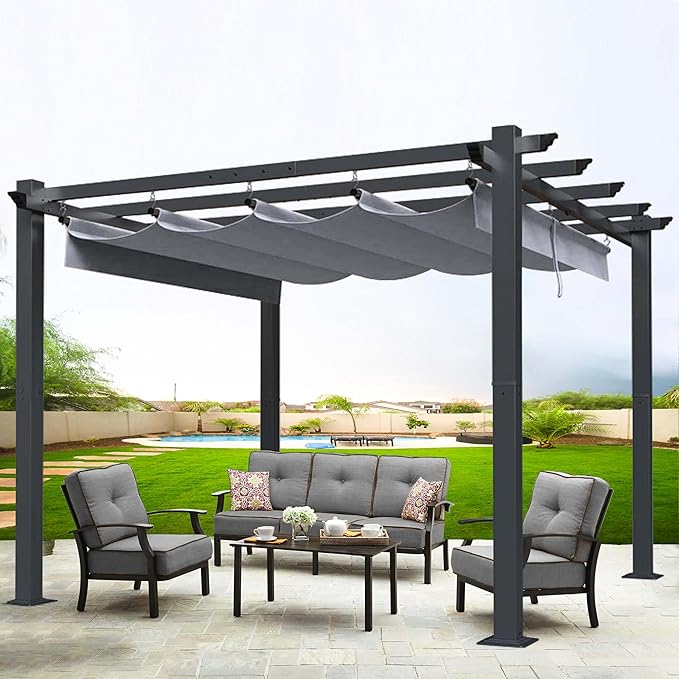 SCOCANOPY Gray Ripstop Replacement Cover Fit for Home Depot Hampton Bay Pergola # GFM00467F,GFM00469A