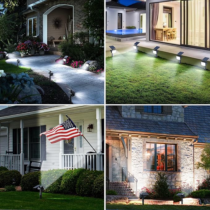 Solar Spot Lights Outdoor, [27 LED/2 Pack] Adjustable Solar Lights Outdoor Waterproof IP65, Solar Powered Landscape Spotlights 3 Lighting Modes for Yard Garden Outside(Cool White)